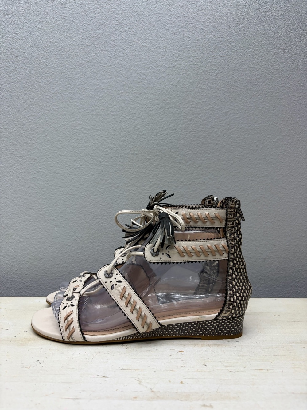 Coach Demi Wedge Leather Sandals Size 7